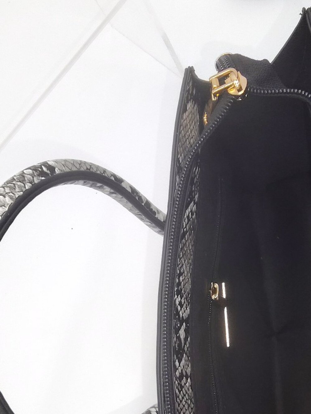 Silver Python Structured Handbag - The Exotic Luxe Edit - Picture 6 of 9